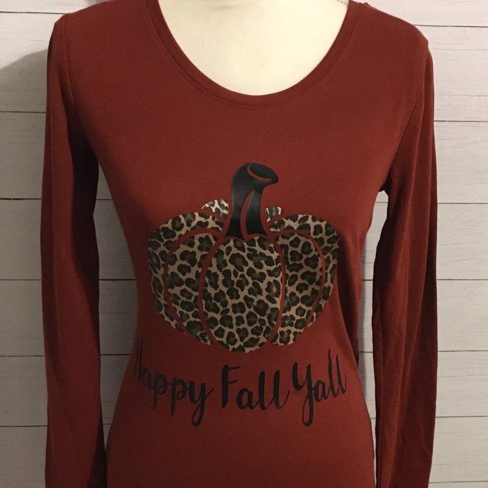 Fall Leopard Pumpkin T-shirt